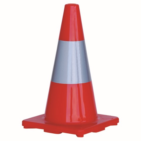 TRAFFIC CONE ORANGE 450MM C/W REFLECTIVE STRIP